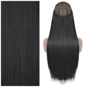 jet black straight halo no clip hair extension j1.png