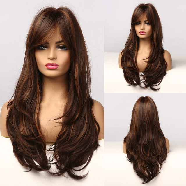 synthetic long wavy dark brown golden highlight wig.png synthetic long wavy dark brown golden highlight wig.png